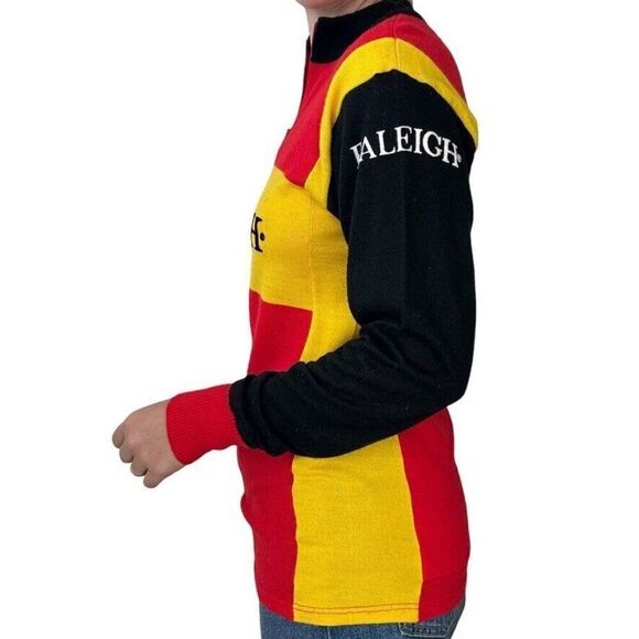 Vintage Raleigh Womens Wool Blend Cycle Quarter Zip Jersey Sz 4 Made in Italy - Picture 4 of 9